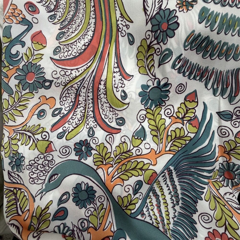 maybelle bird peacock tie sleeve cotton boho crew blouse medium by anthropologie - Picture 7 of 7